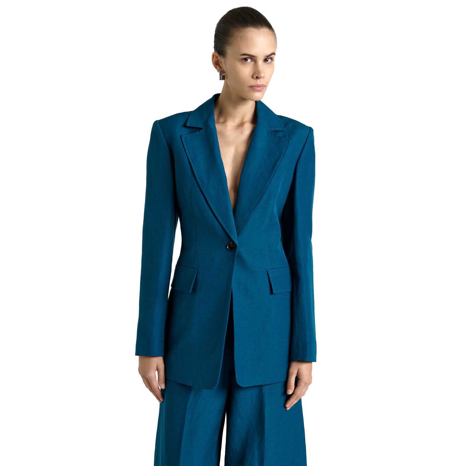 Cue Linen Blend Hourglass Blazer